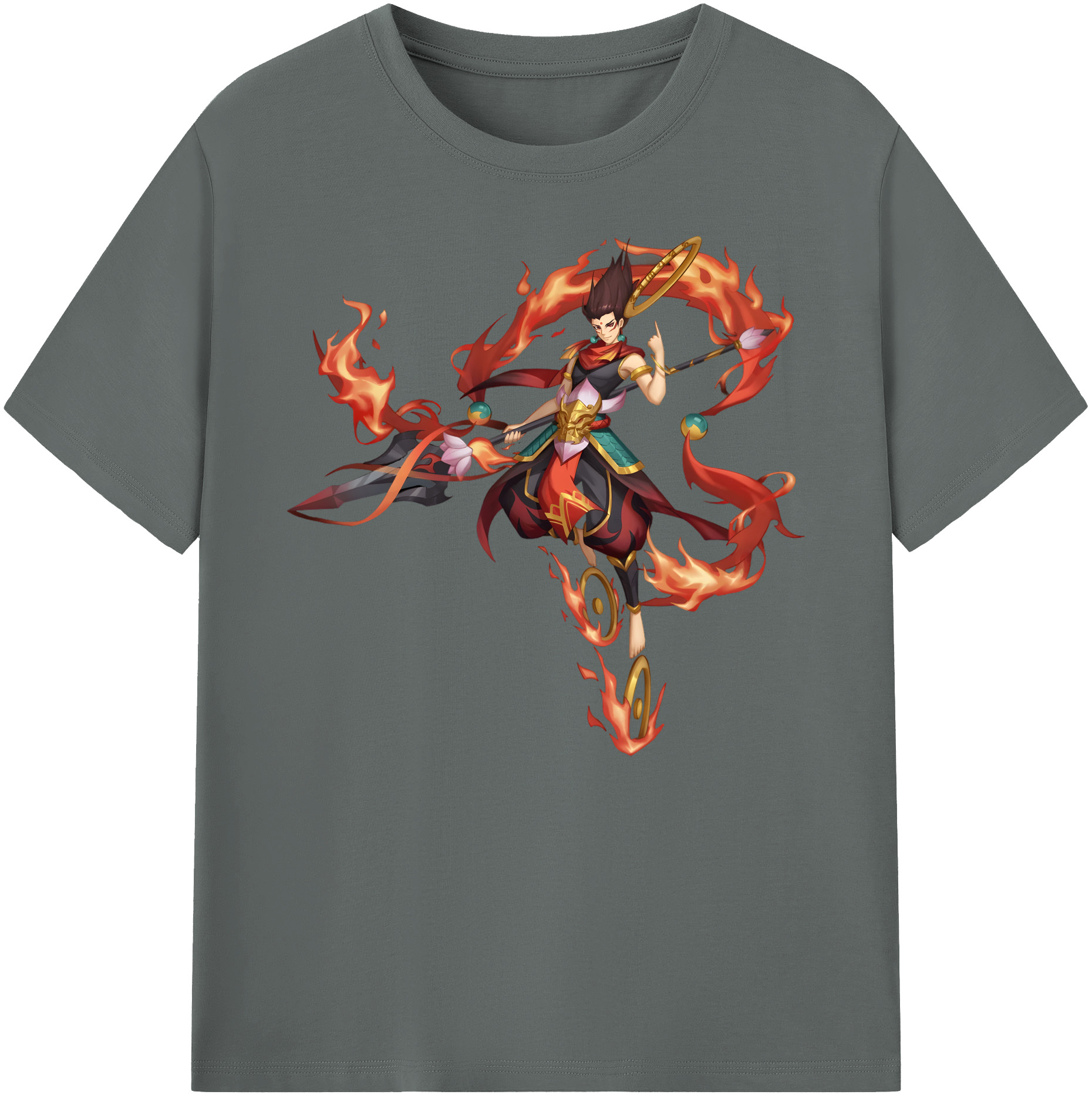 （画像用） Ne Zha 2 ナタ 魔童の大暴れ 綿100％ メンズ半袖Tシャツ｜肌触りやわらか＆通気性